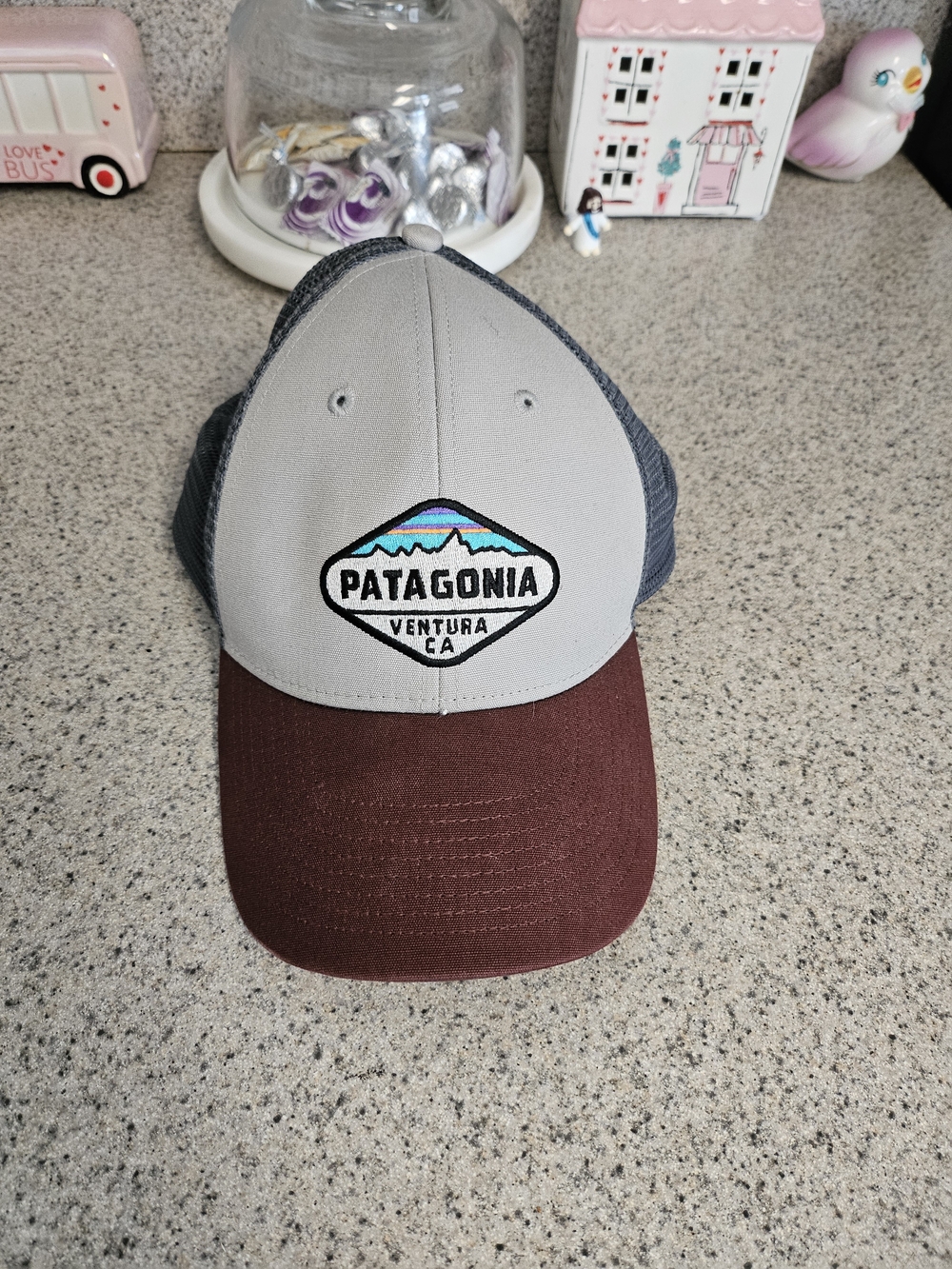 Patagonia Ventura CA Two-Tone Mesh Trucker Hat - Gray & Brown